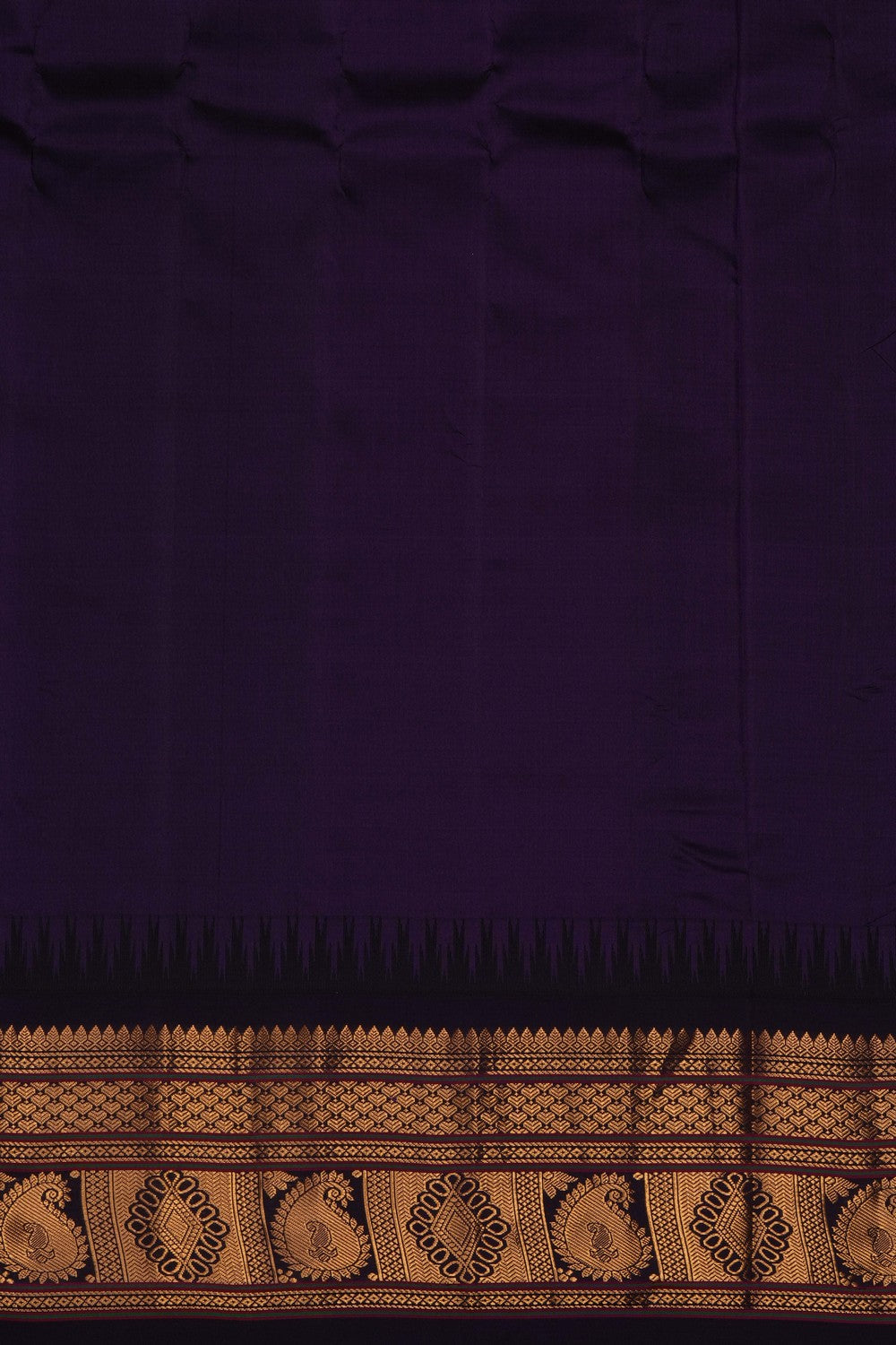 Image of Beige Gadwal Silk Kattam Saree