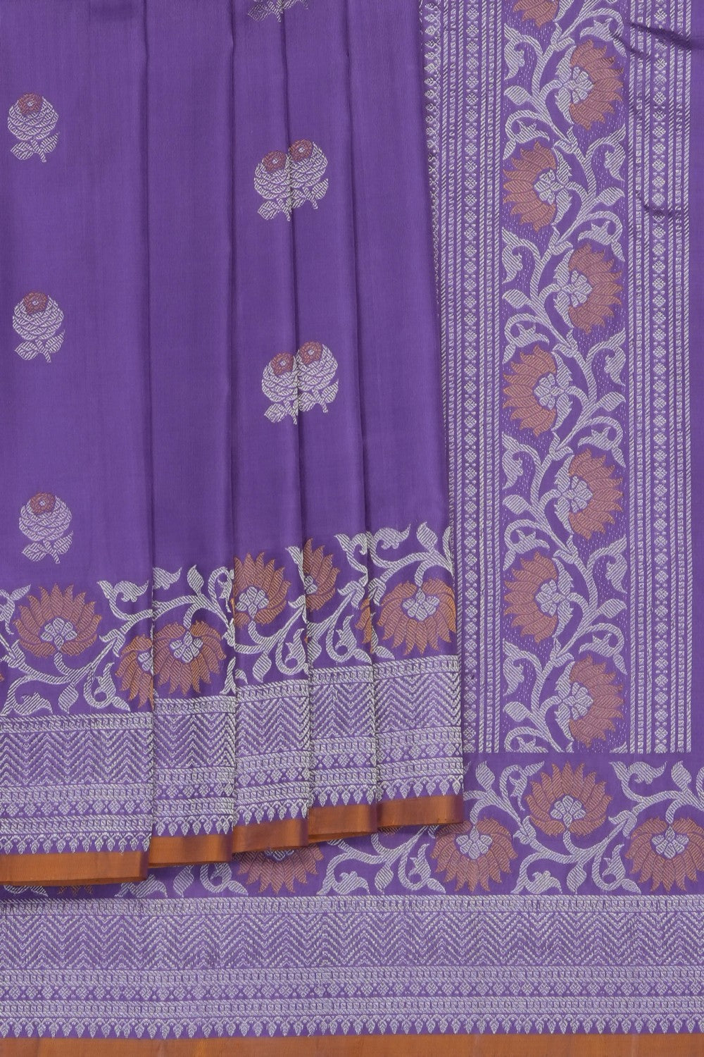 Image of Lavender-Purple Gadwal Silk Saree