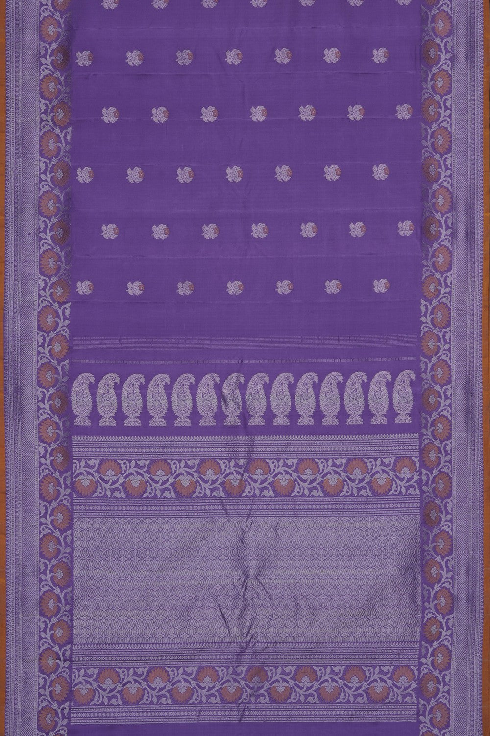 Image of Lavender-Purple Gadwal Silk Saree