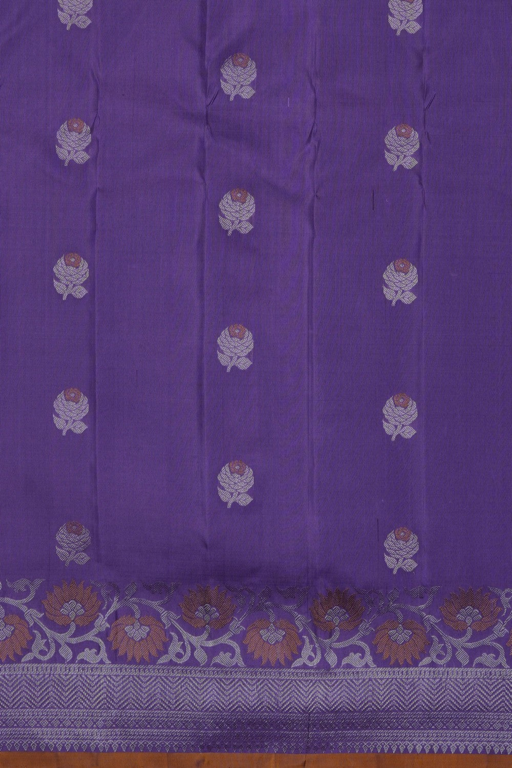 Image of Lavender-Purple Gadwal Silk Saree