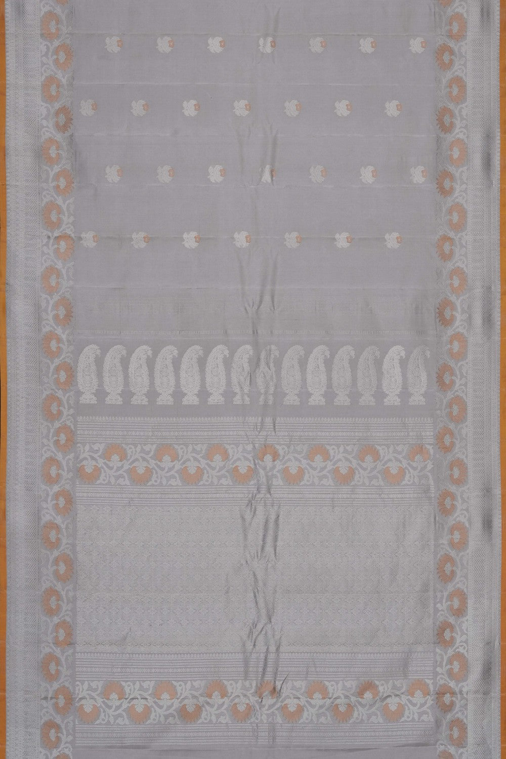 Image of Off-White Gadwal Silk Saree