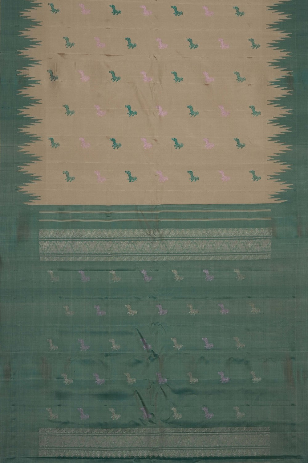 Image of Beige Gadwal Silk Saree