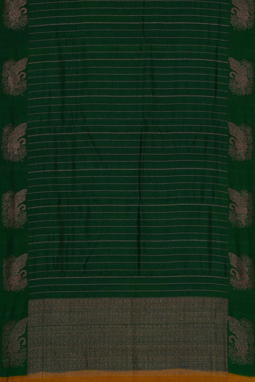 Image of Green Banarasi Tussar Silk Saree