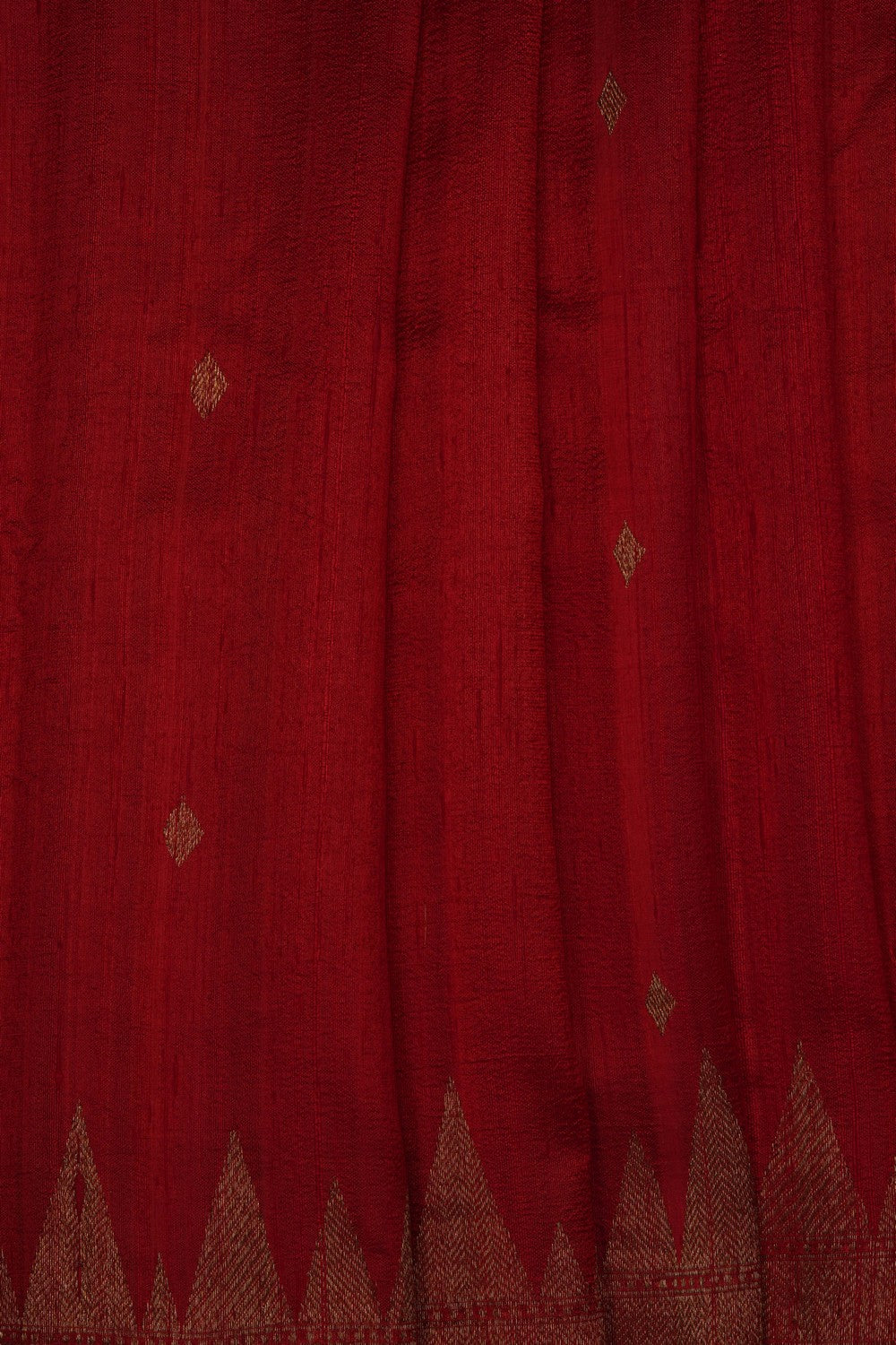 Image of Red Banarasi Tussar Silk Saree