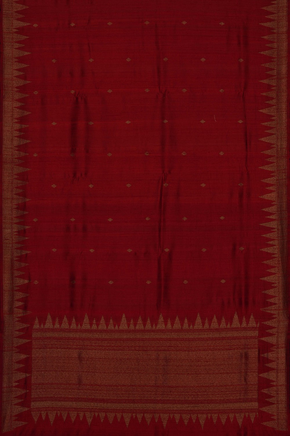 Image of Red Banarasi Tussar Silk Saree