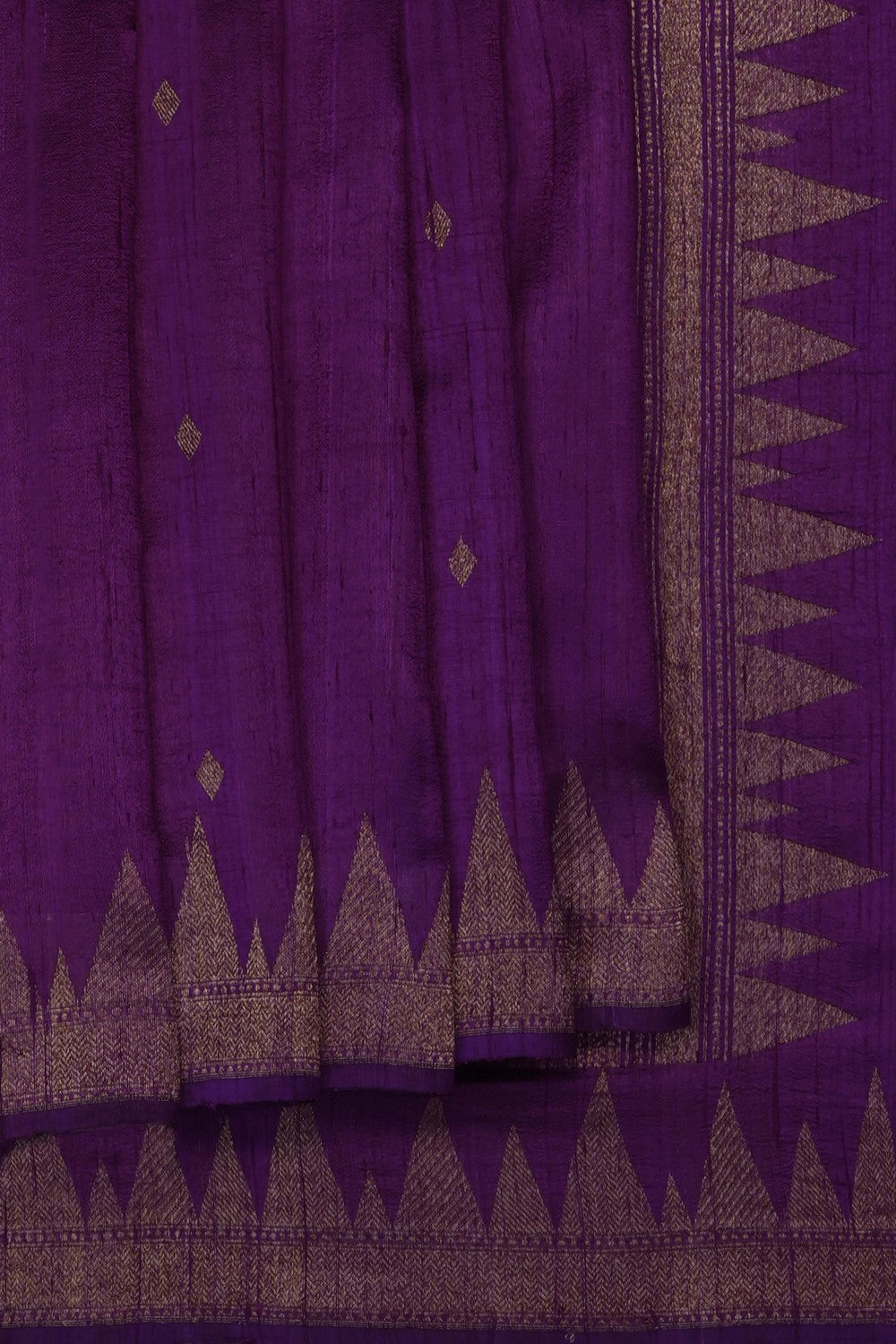 Image of Purple Banarasi Tussar Silk Saree