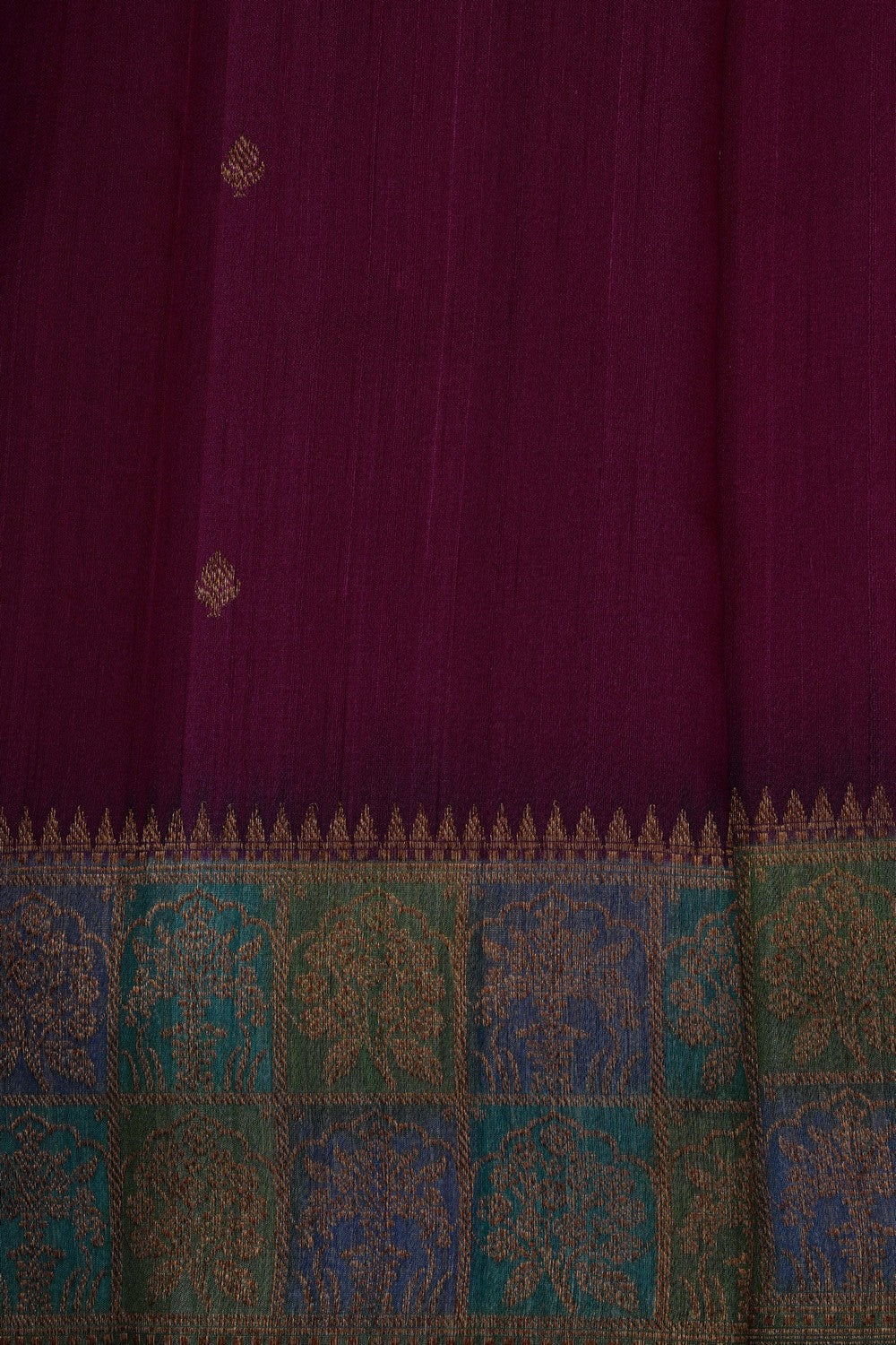 Image of Plum-Pink Banarasi Tussar Silk Saree