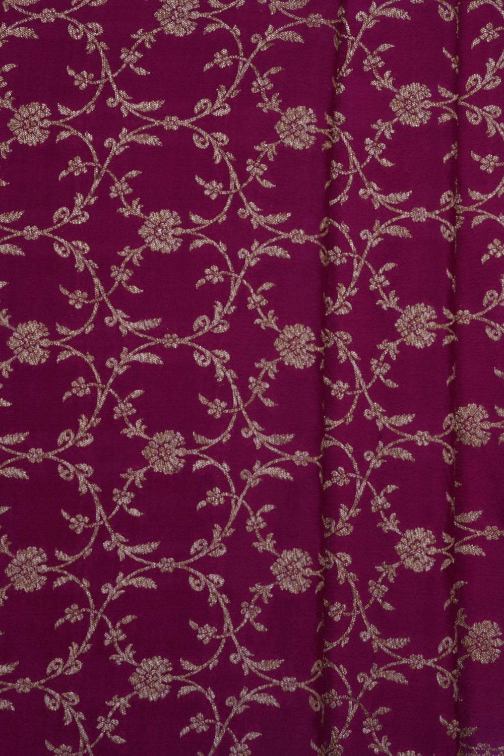 Image of Plum-Pink Banarasi Crepe Saree