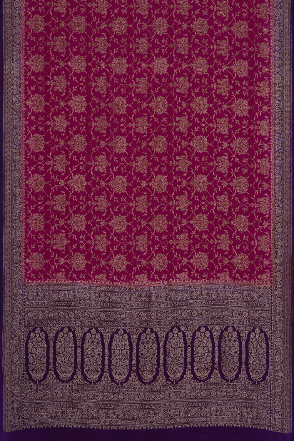 Image of Pink Banarasi Crepe Saree