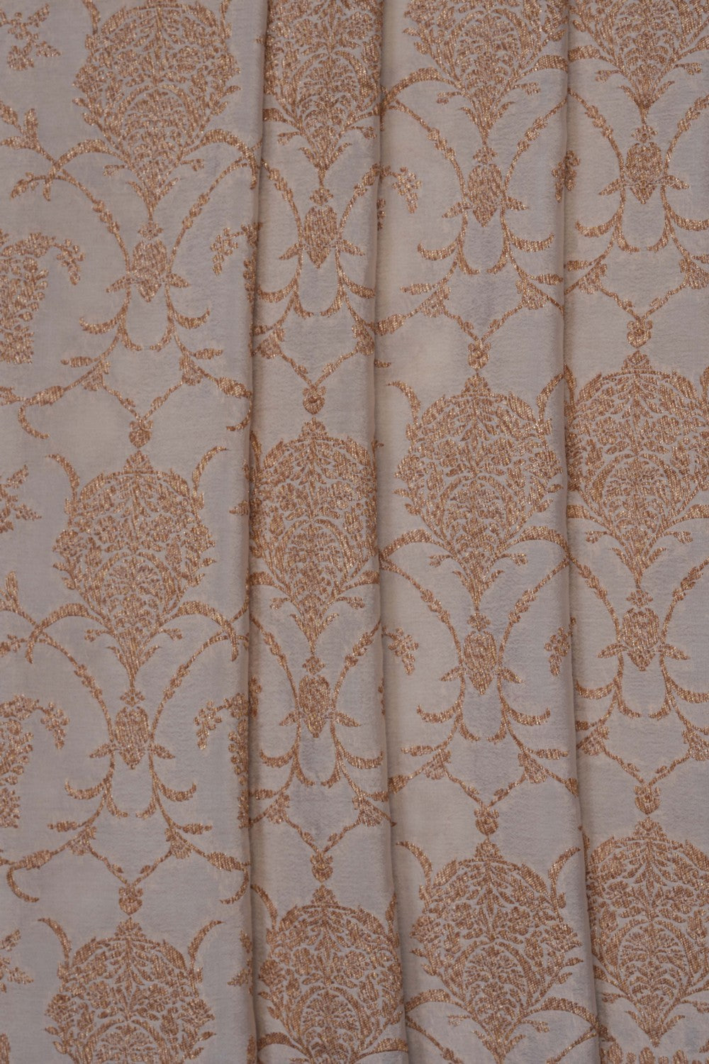 Image of Off-White Banarasi Crepe Saree