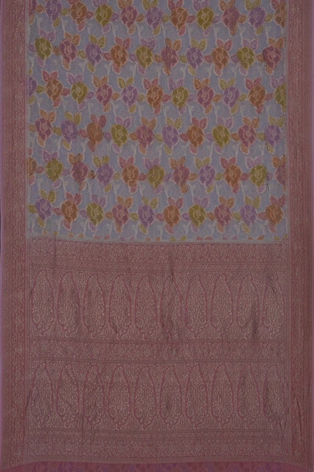Image of Off-White Banarasi Georgette Saree