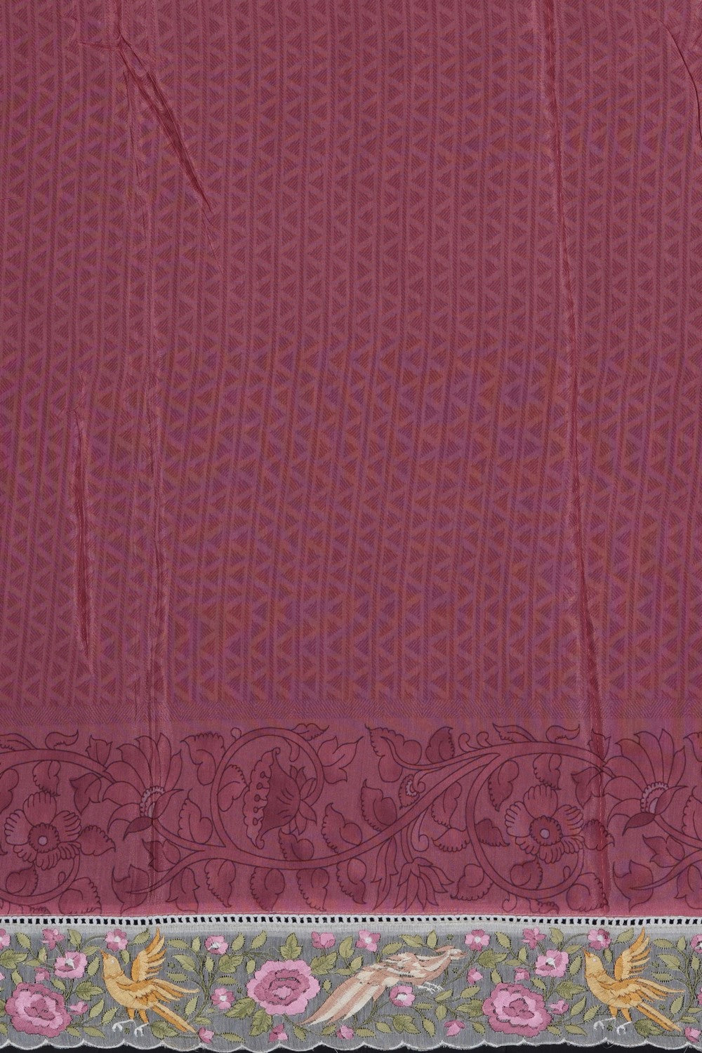 Image of Off-White Tissue Silk Embroidery Saree
