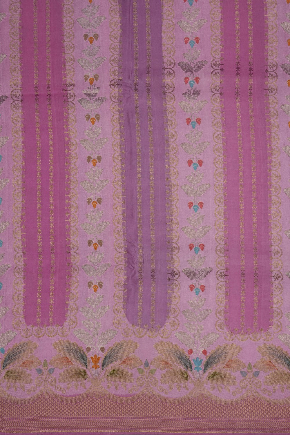 Image of Pink Satin Silk Saree