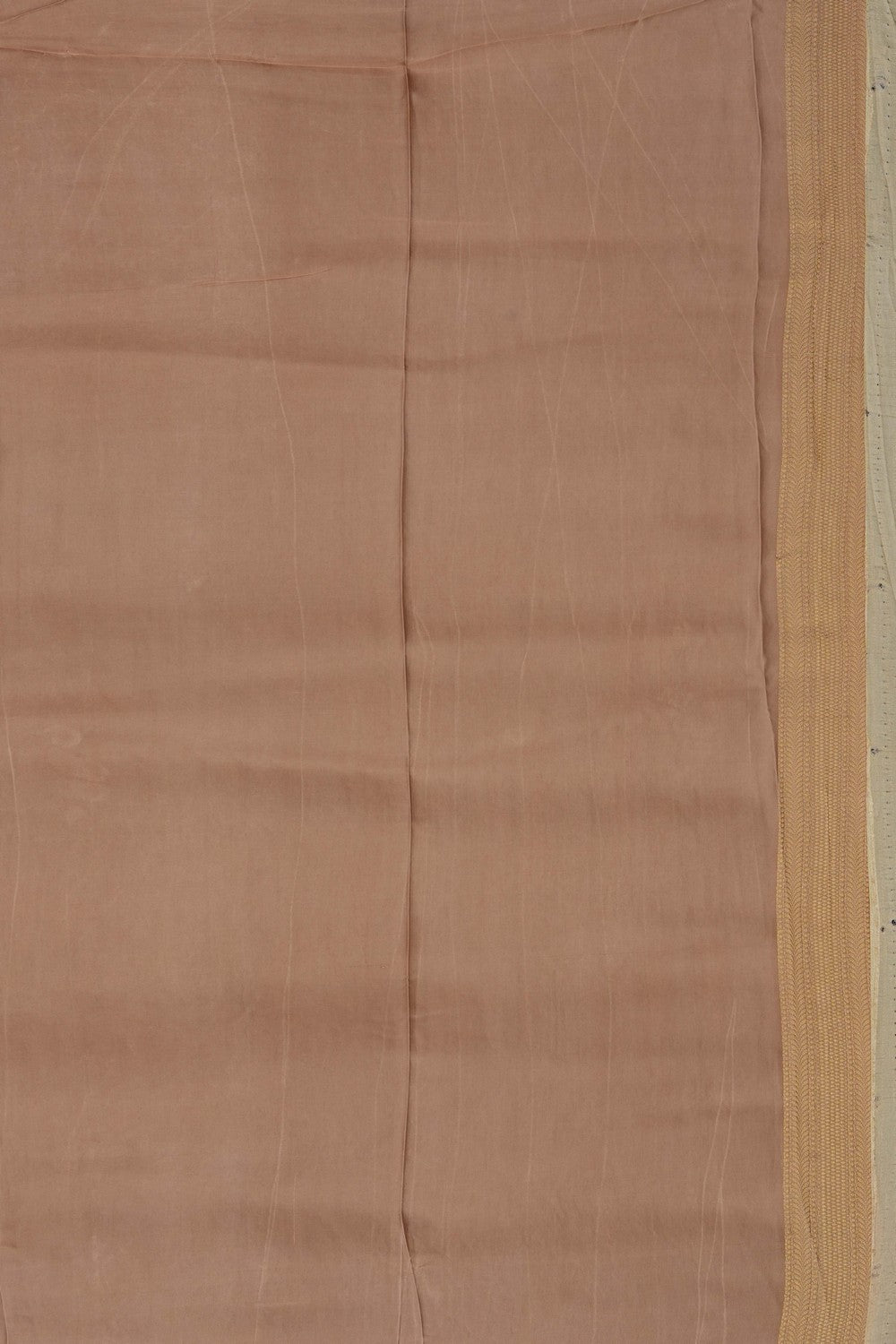 Image of Off-White Satin Silk Saree