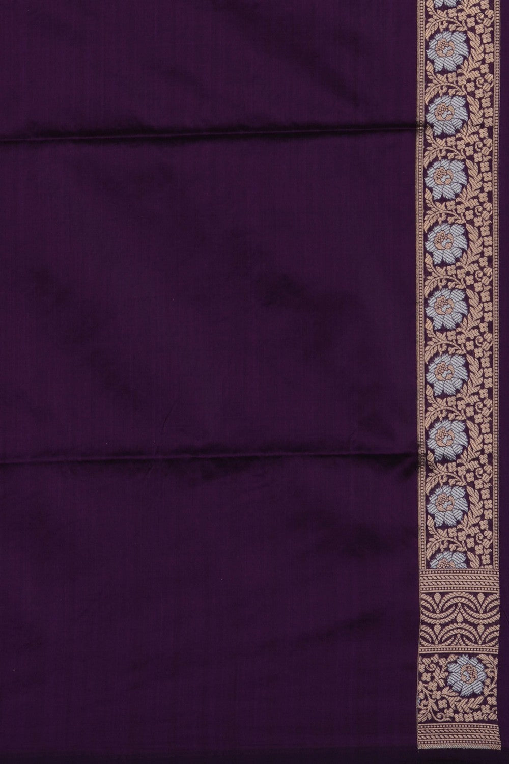 Image of Violet Banarasi Brocade Silk Saree