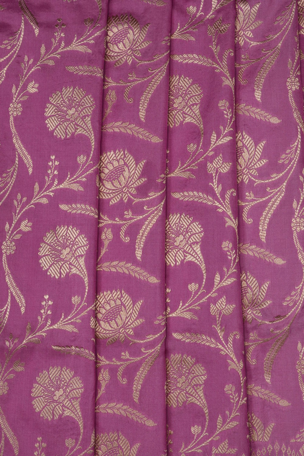 Image of Lavender-Pink Banarasi Brocade Silk Saree