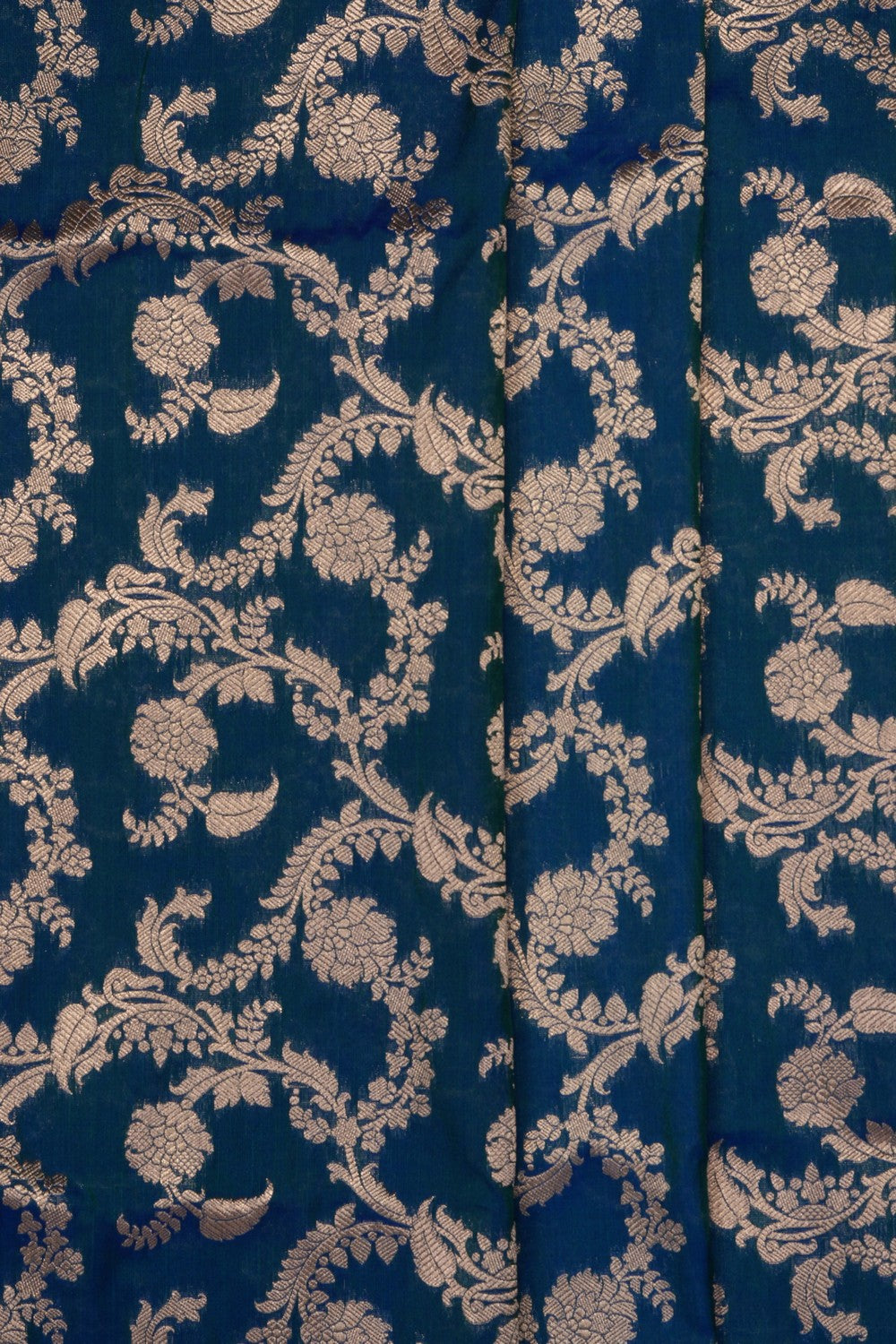 Image of Blue Banarasi Brocade Silk Saree
