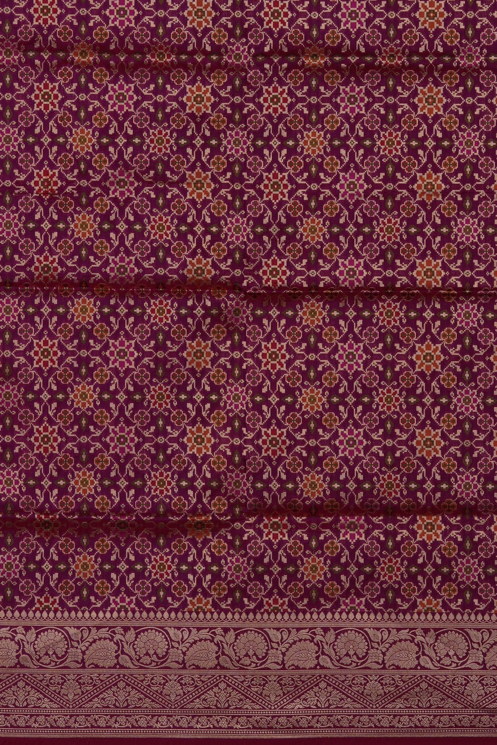 Image of Plum-Pink Banarasi Brocade Silk Saree