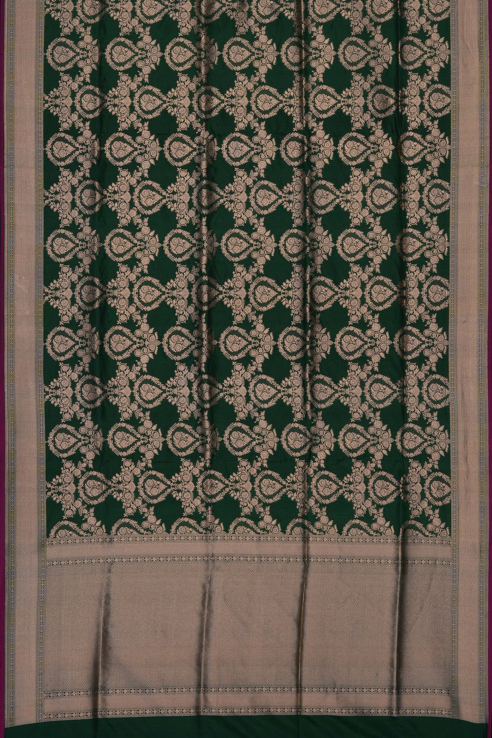 Image of Green Banarasi Brocade Silk Saree