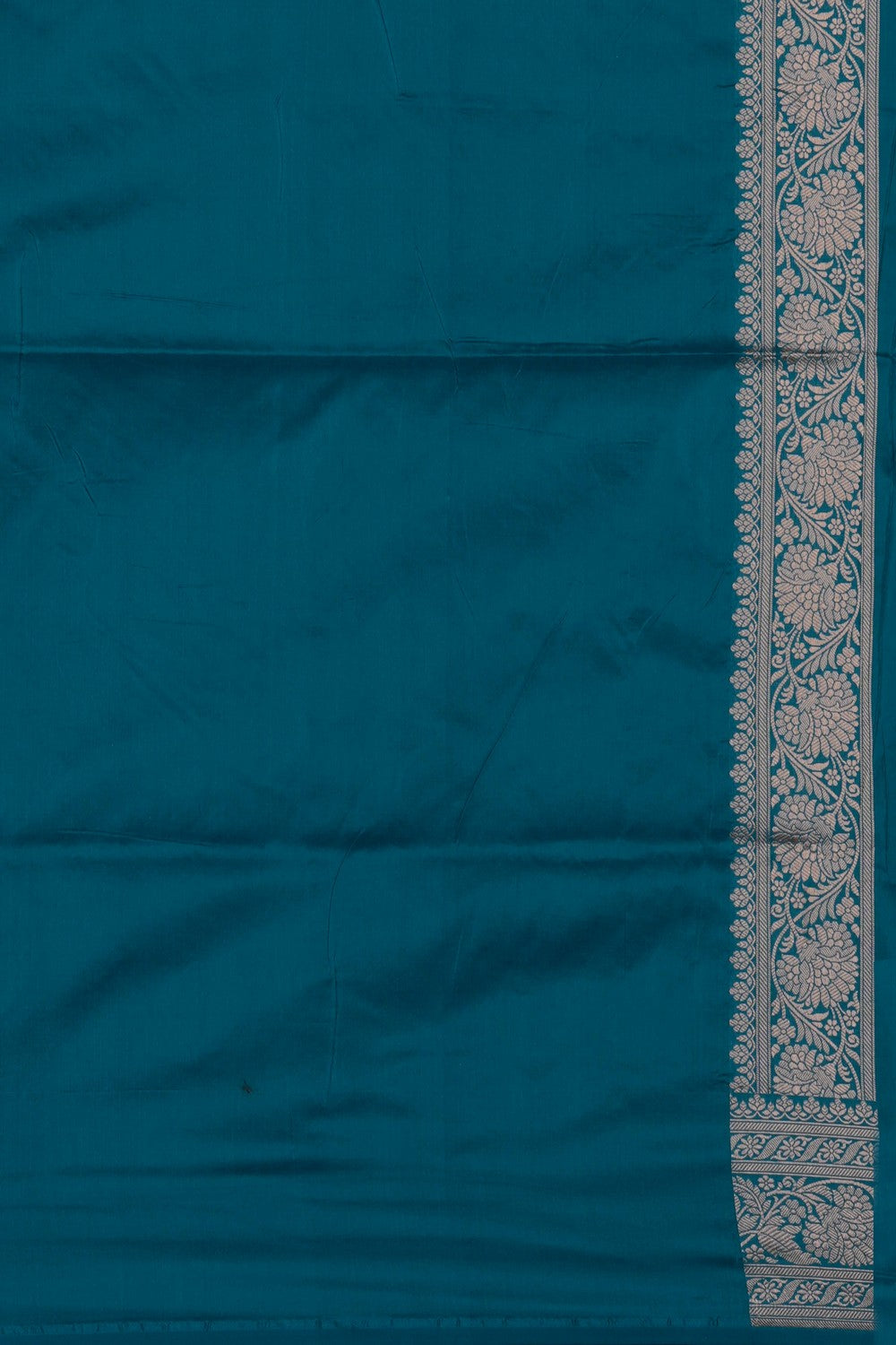 Image of Blue Banarasi Brocade Silk Saree