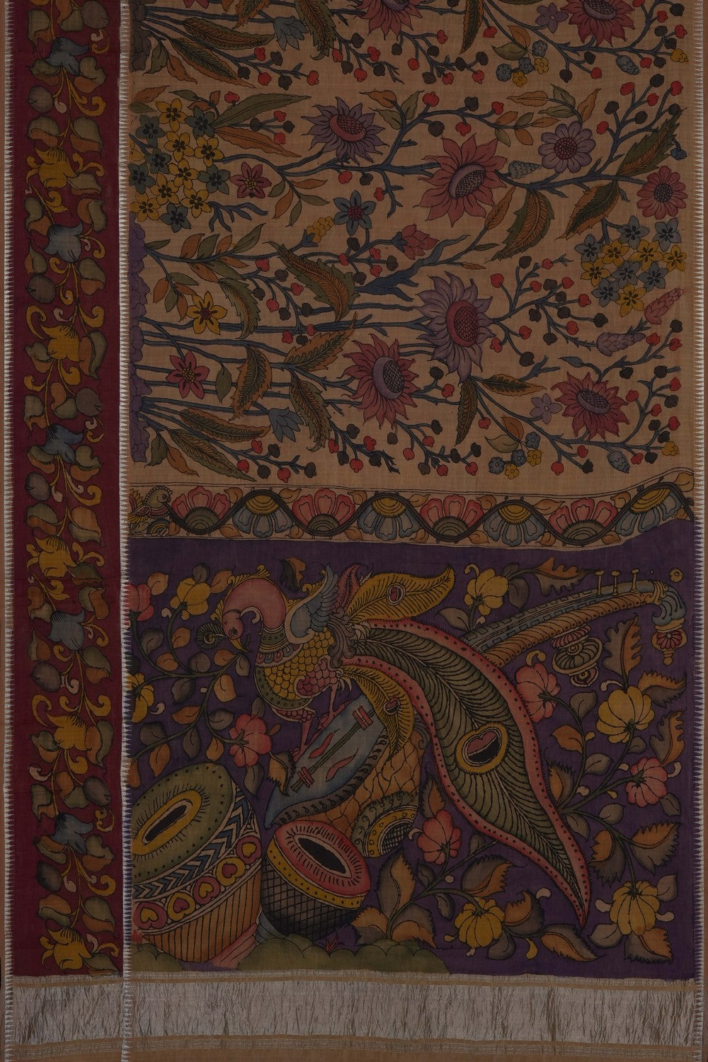 Image of Kalamkari Mangalgiri Silk Saree