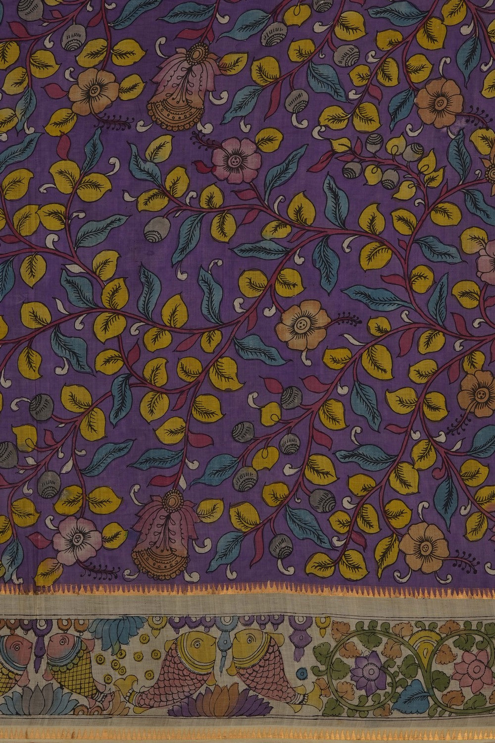 Image of Kalamkari Mangalgiri Silk Saree