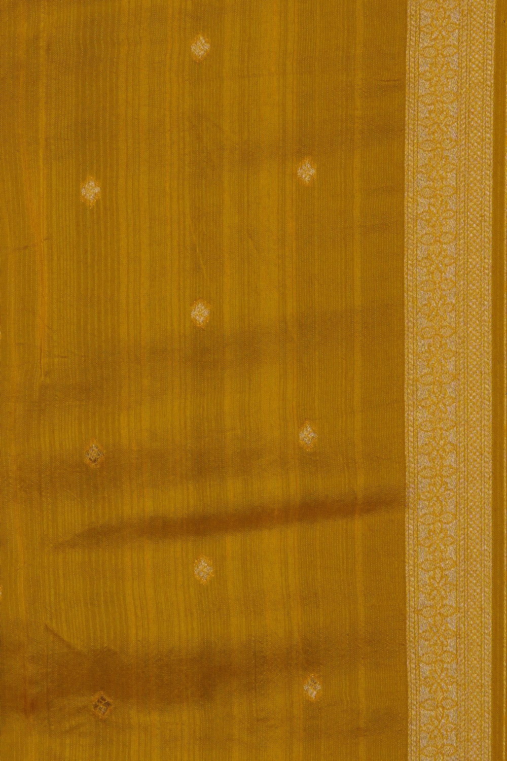 Image of Yellow Brocade Silk Saree