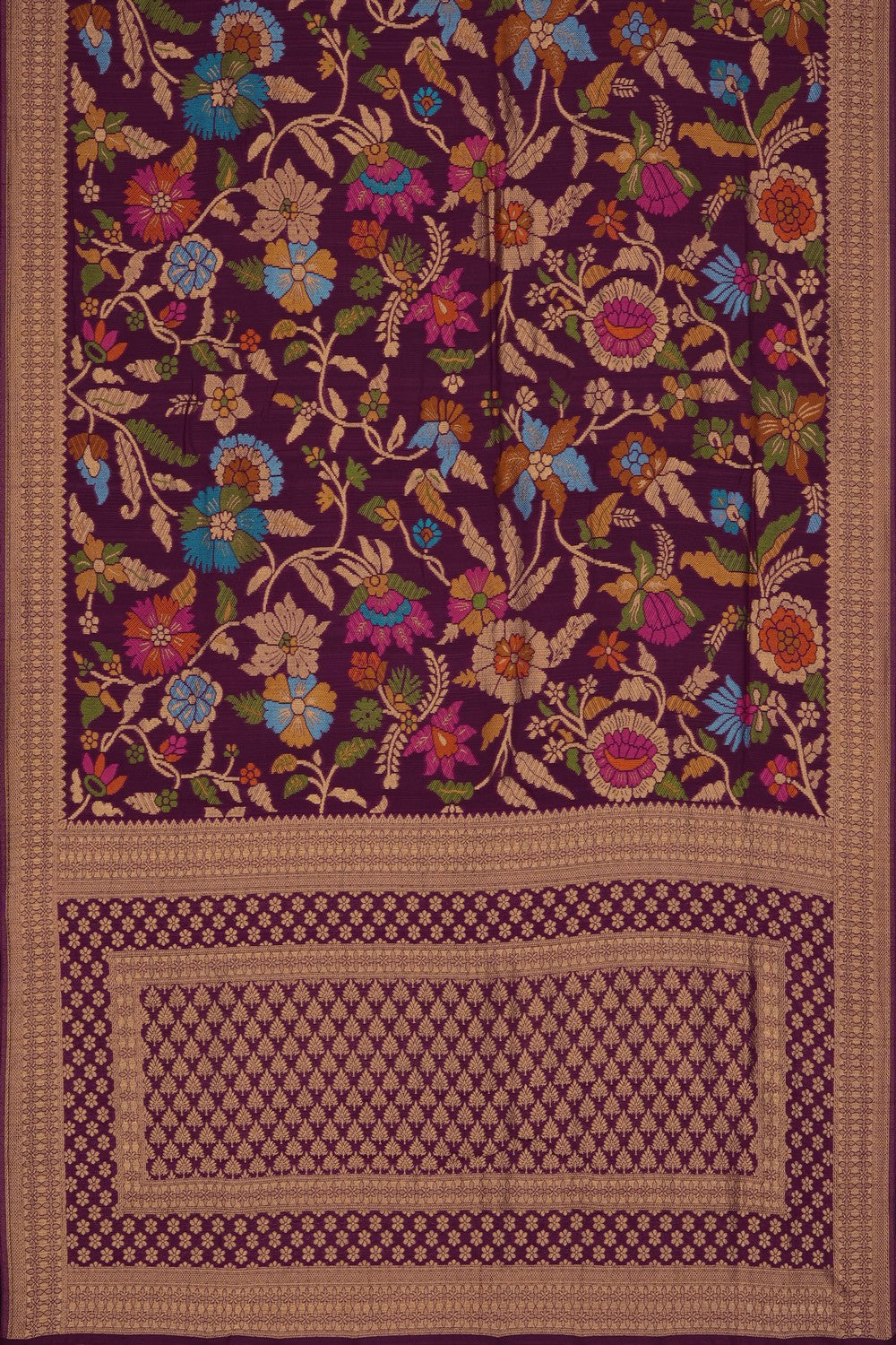 Image of Violet Brocade Silk Saree