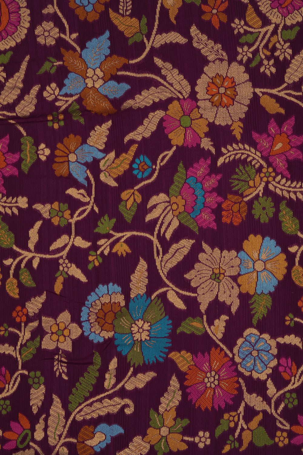 Image of Violet Brocade Silk Saree
