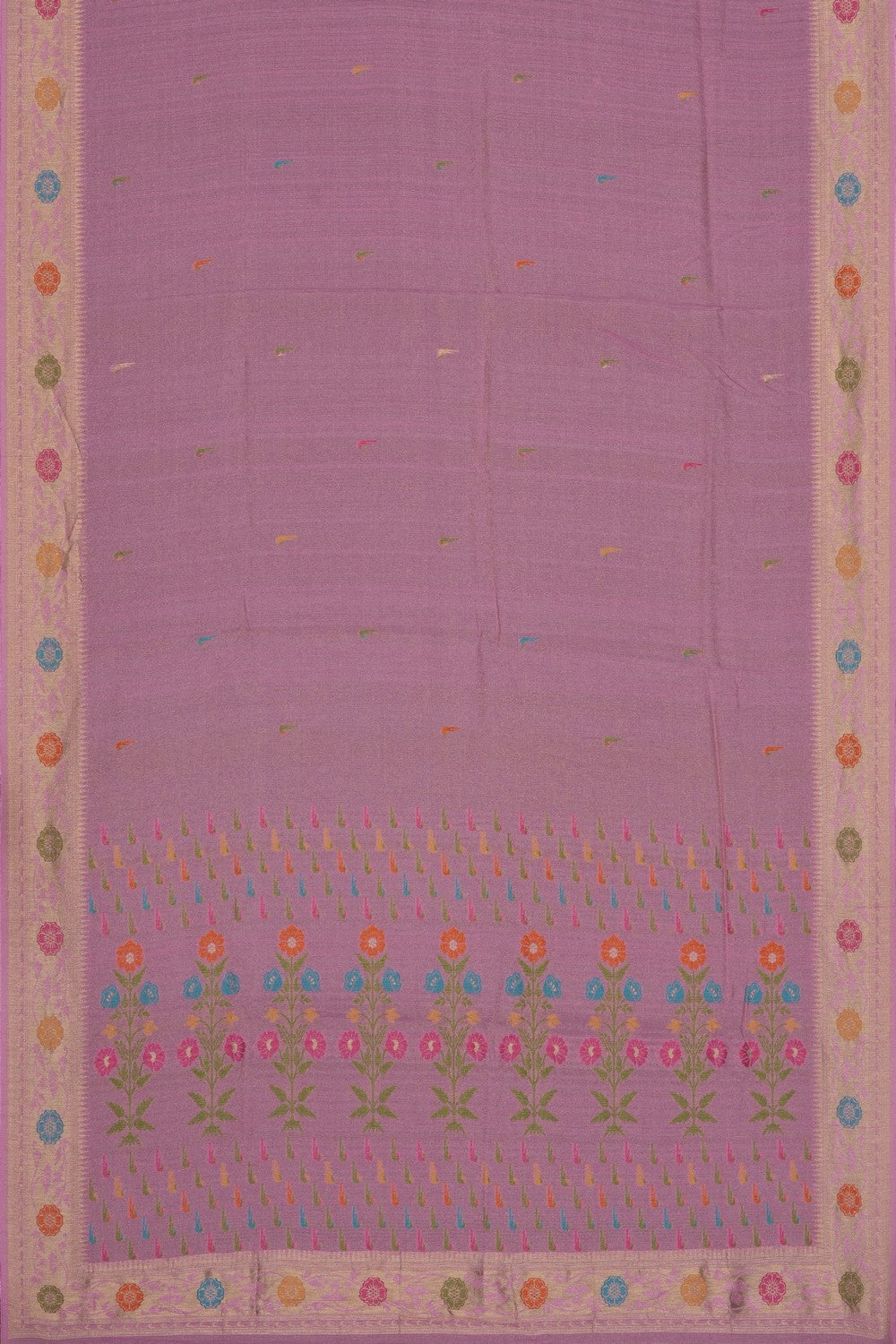 Image of Pink Shimmering Silk Saree