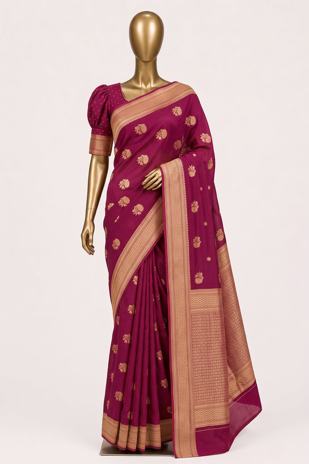 Image of Pink Kota-Kora Saree