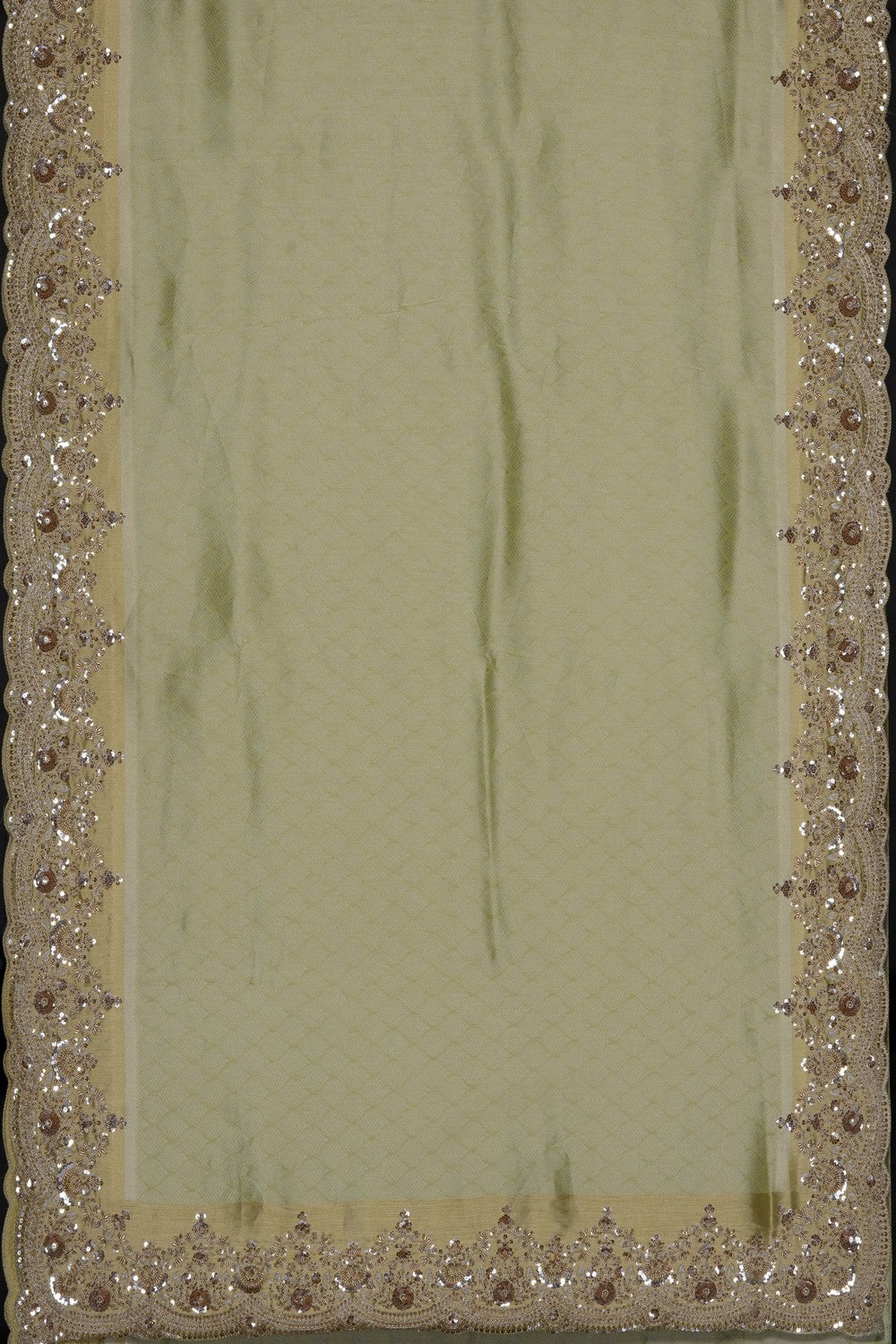 Image of Mint-Green Embroidery Saree