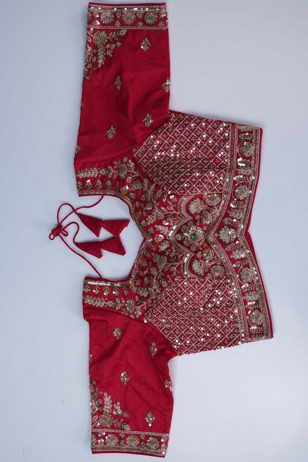 Image of Mint-Green Embroidery Saree
