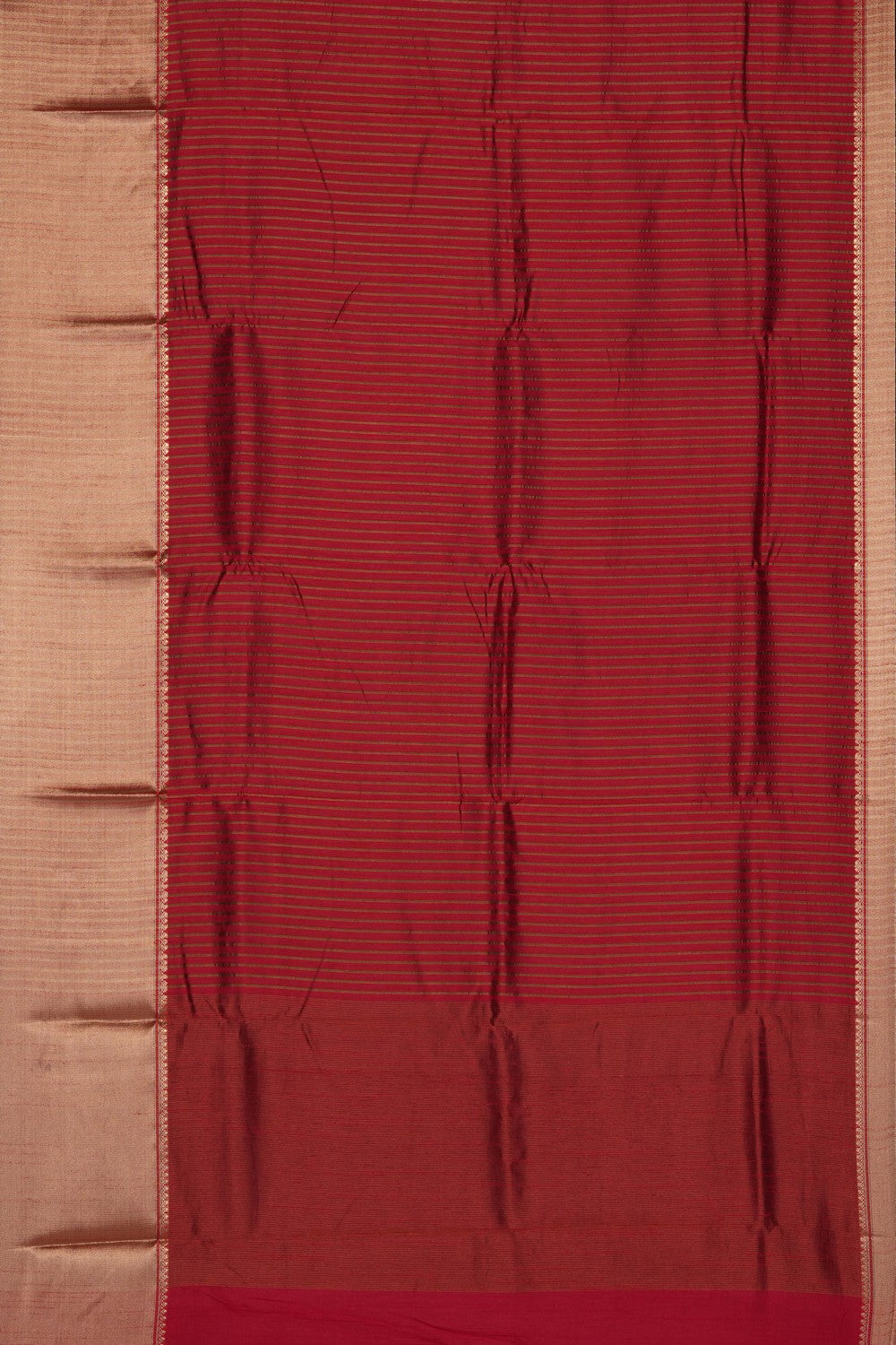 Image of Red Desi Tussar Silk Saree