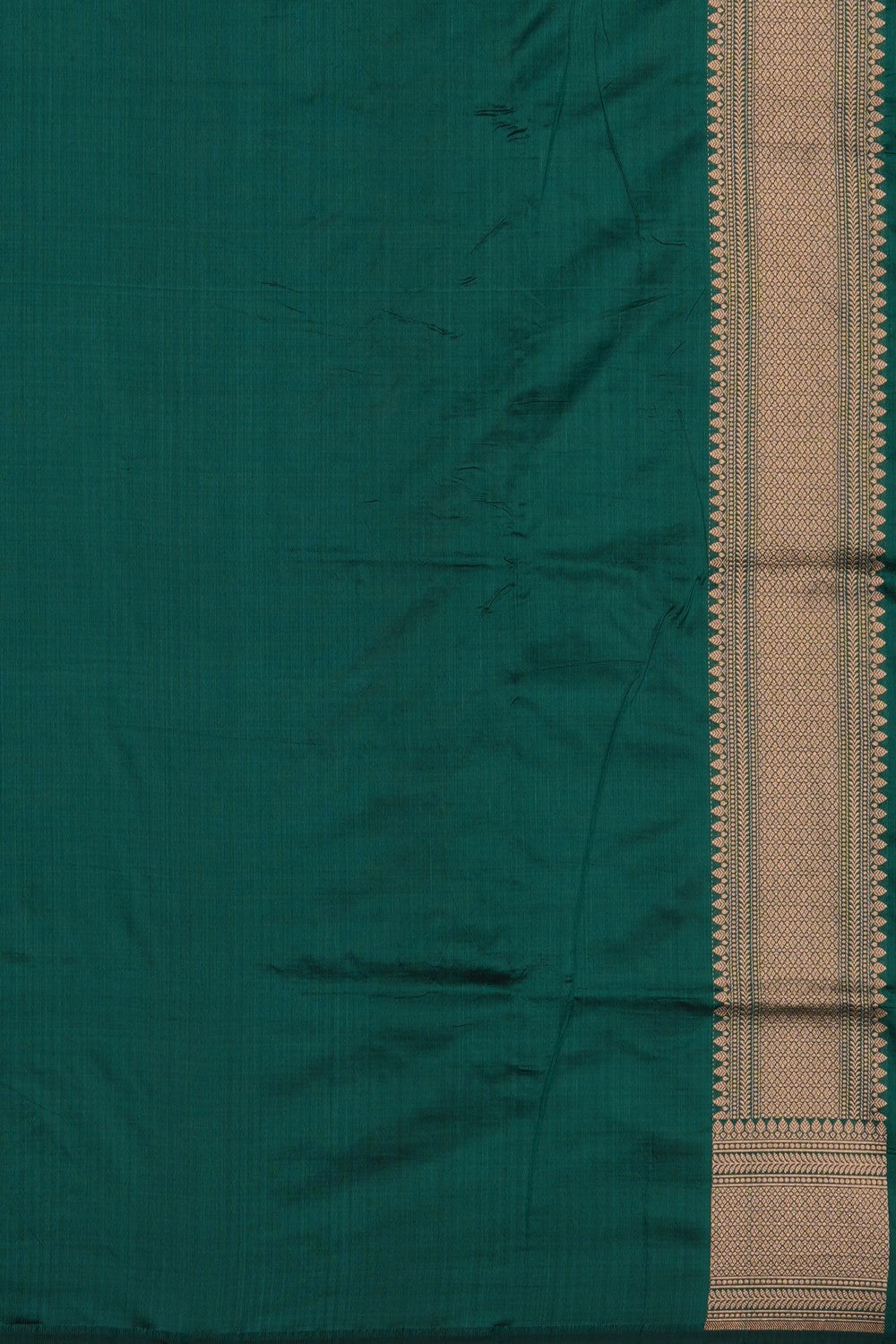 Image of Teal-Green Banarasi Brocade Silk Saree