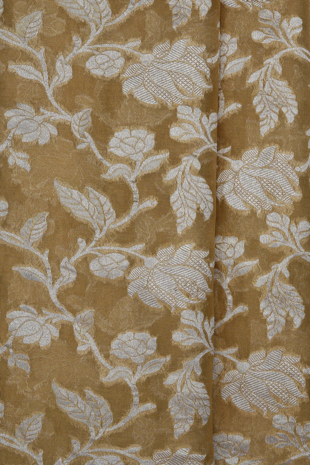 Image of Moss-Green Banarasi Tissue Silk Saree