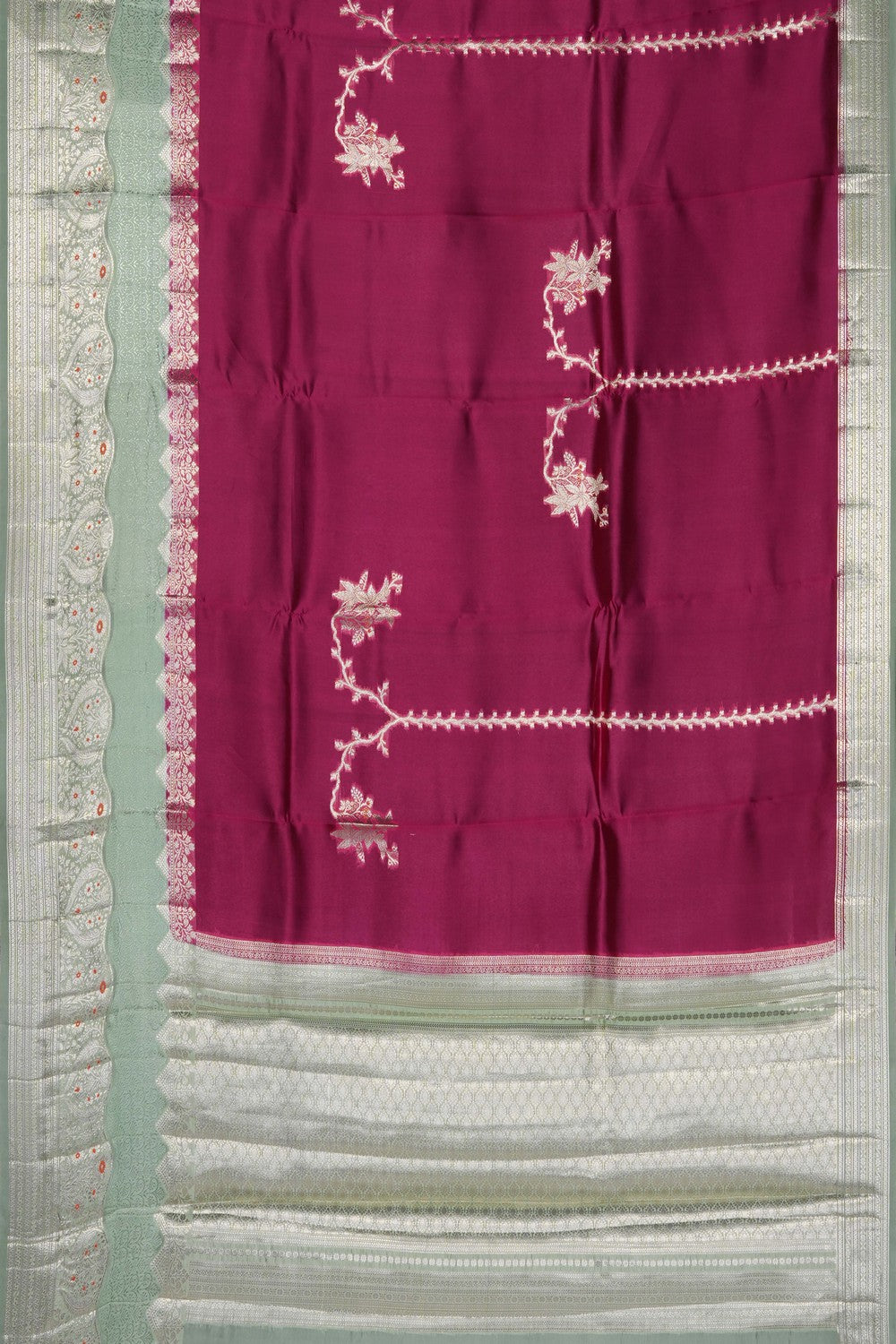 Image of Plum-Pink Banarasi Chiniya Silk Saree