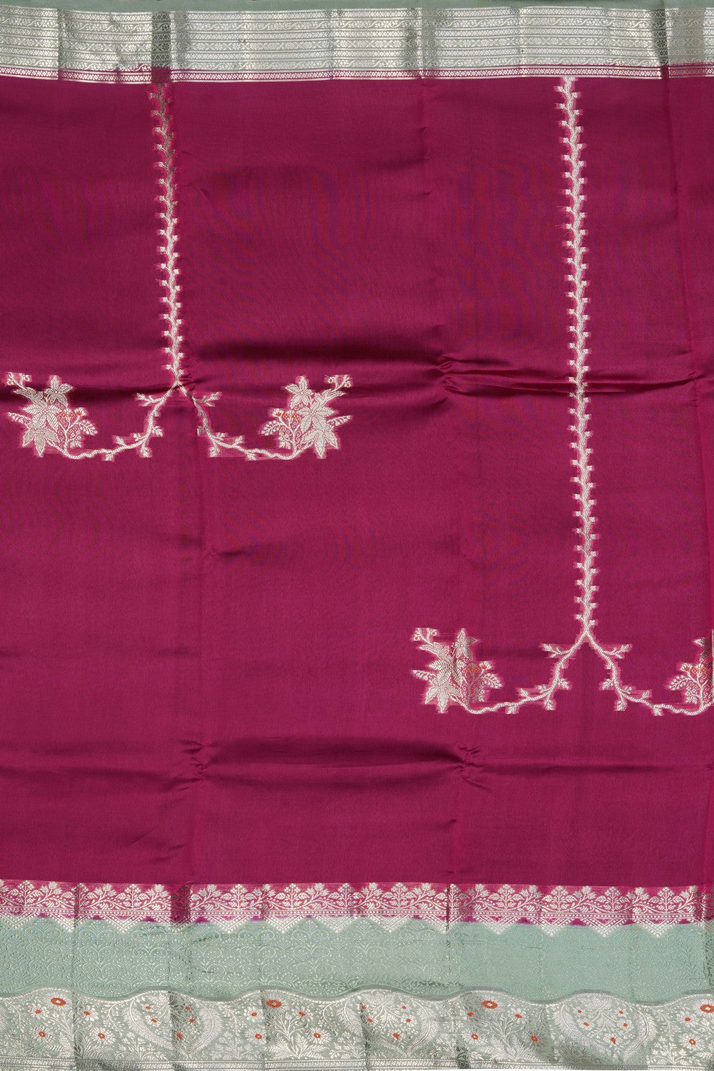 Image of Plum-Pink Banarasi Chiniya Silk Saree