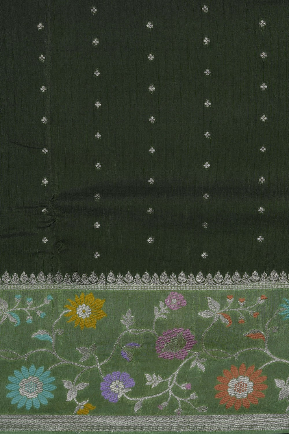 Image of Green Banarasi Chiniya Silk Saree