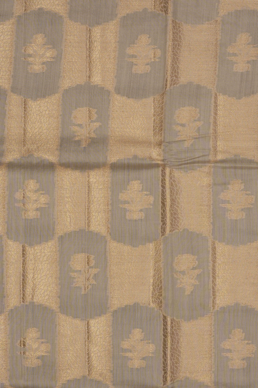 Image of Off-White Banarasi Chiniya Silk Saree