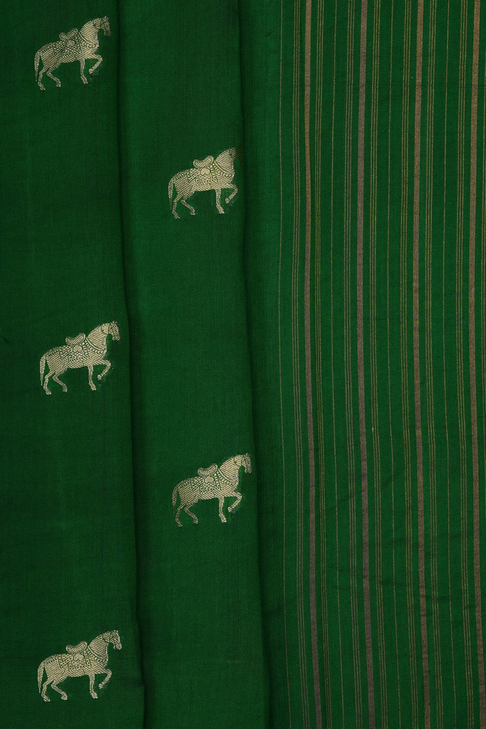 Image of Green Banarasi Silk Saree