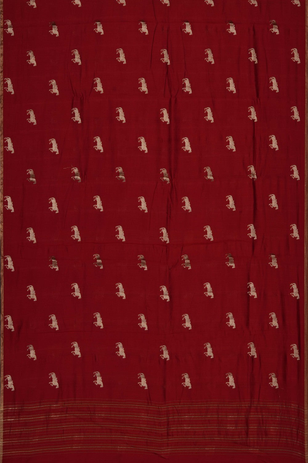 Image of Ruby Red Banarasi Silk Saree