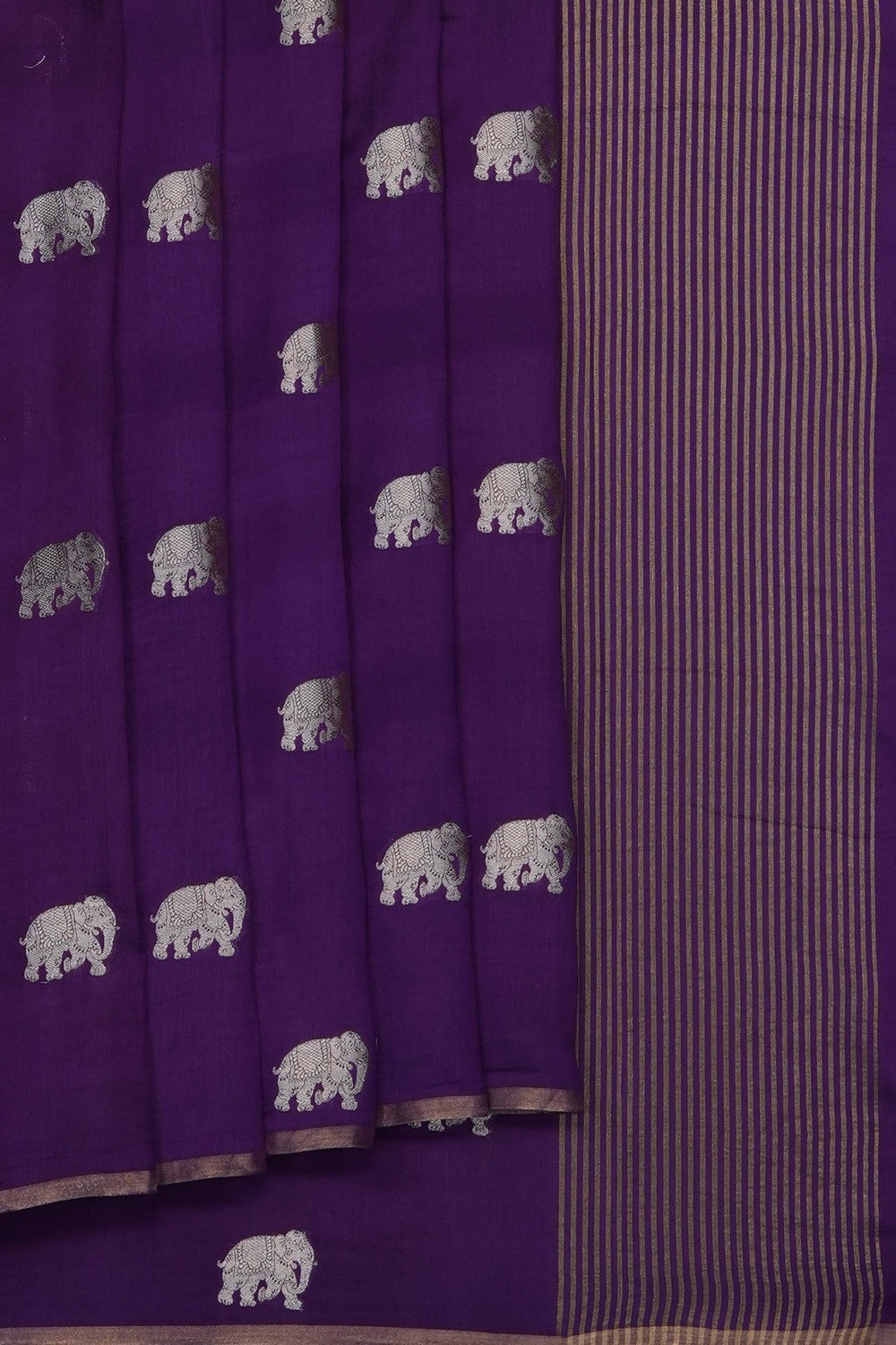 Image of Purple Banarasi Silk Saree
