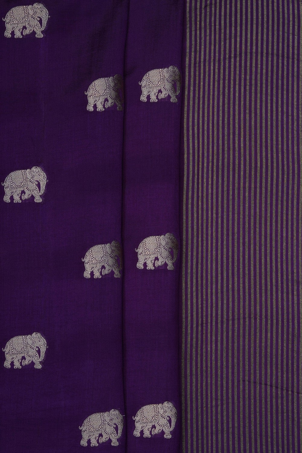 Image of Purple Banarasi Silk Saree
