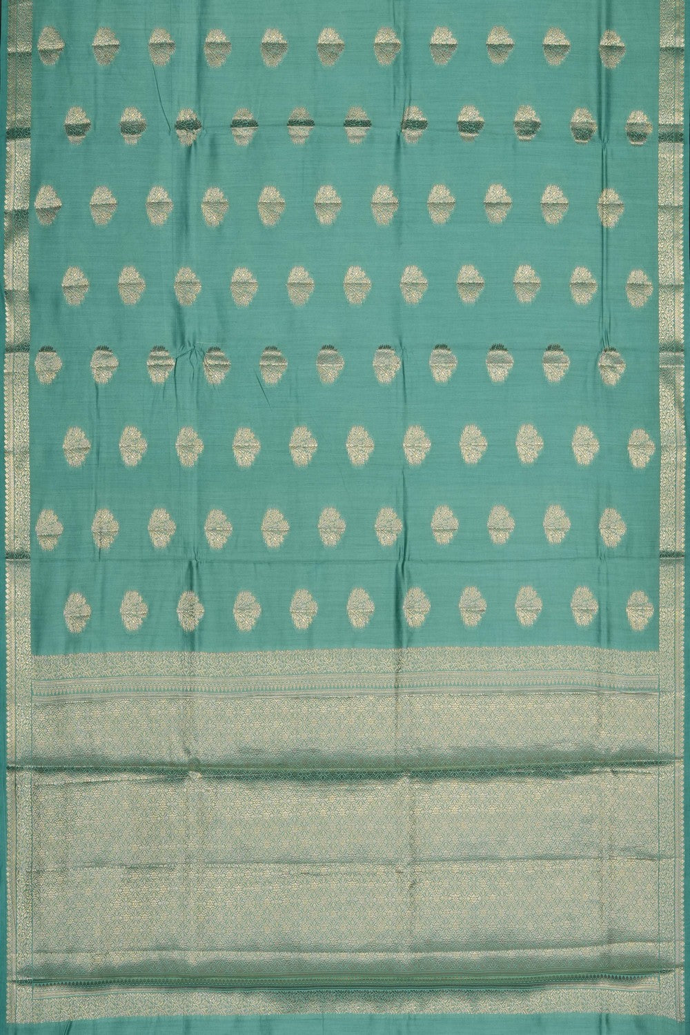 Image of Sea Green Banarasi Chiniya Silk Saree