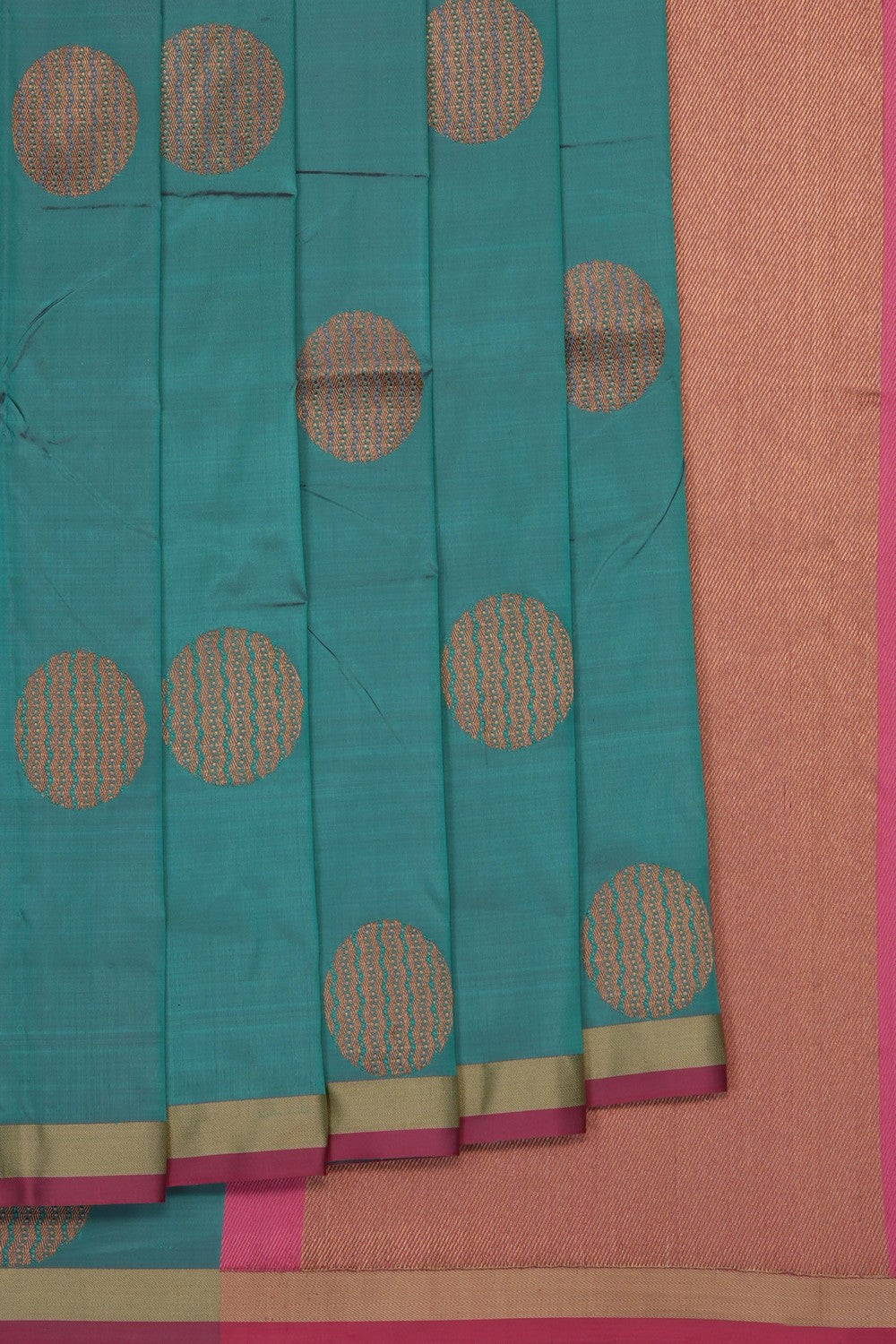 Image of Sea-Green Banarasi Silk Saree