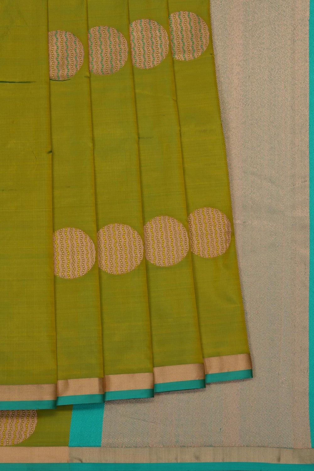 Image of Spring-Green Banarasi Silk Saree