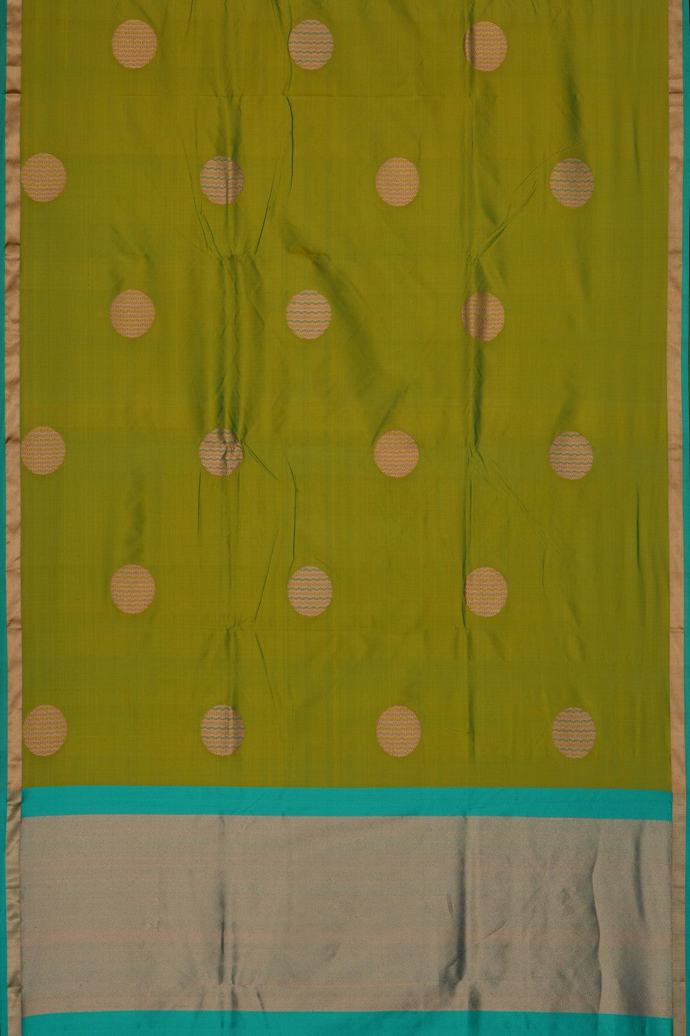 Image of Spring-Green Banarasi Silk Saree