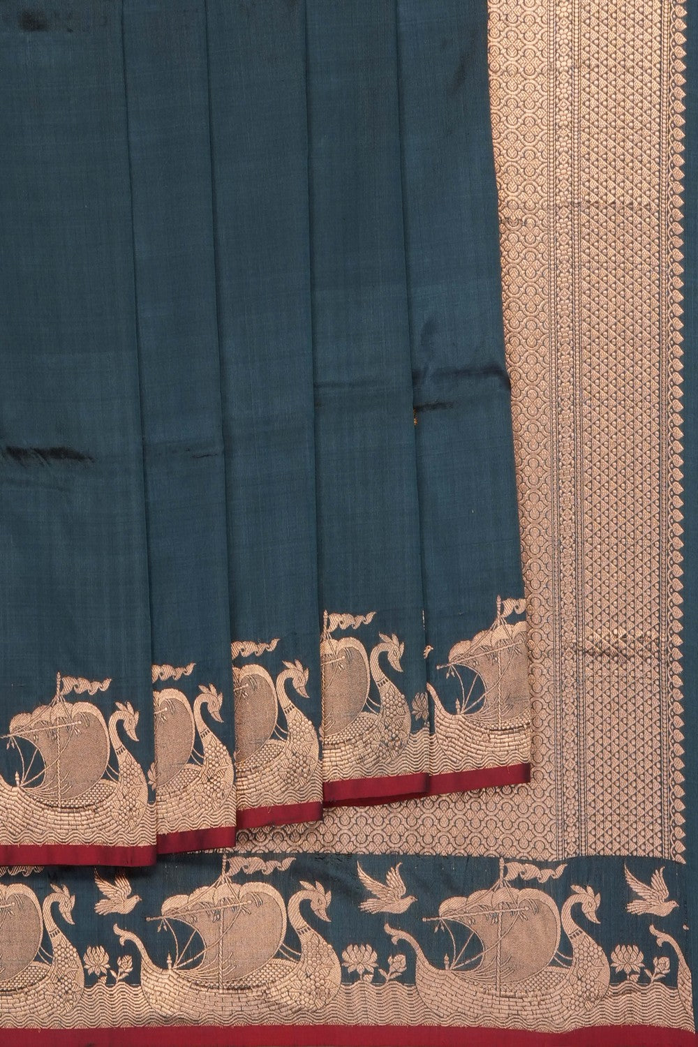Image of Blue Banarasi Silk Saree
