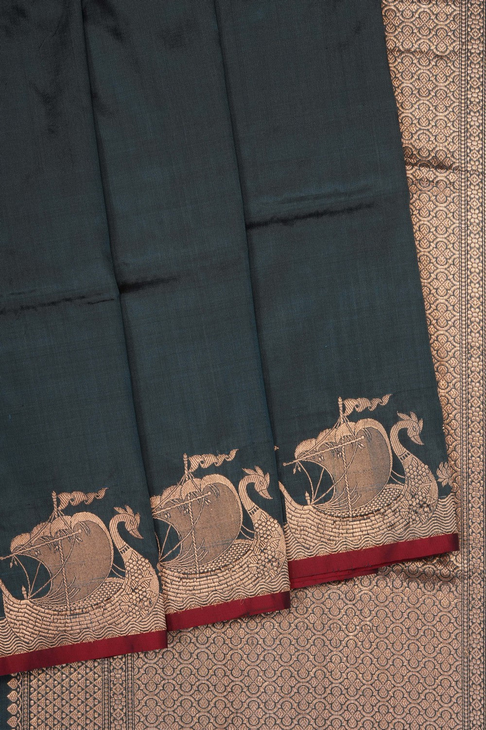 Image of Blue Banarasi Silk Saree